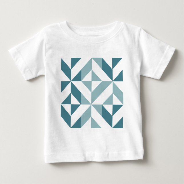 Camiseta ZigZag Geométrico com Duas Pontas Verde Teal (Frente)