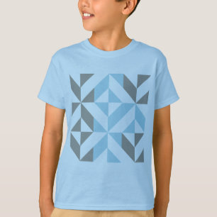 Camiseta ZigZag Geométrico de Azul e Prata