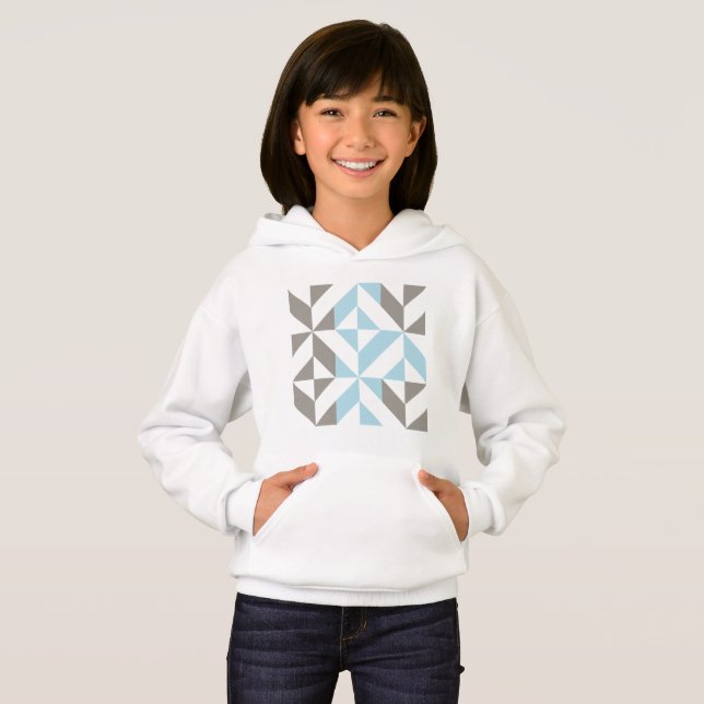 Camiseta ZigZag Geométrico de Azul e Prata (Frente Completa)