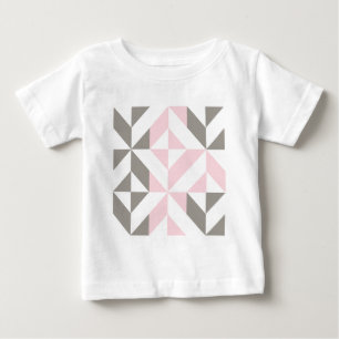 Camiseta ZigZag geométrico, rosa e prata