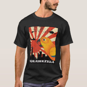 Camiseta Zilla Sun Conure Parrot Esmagando Kawaii