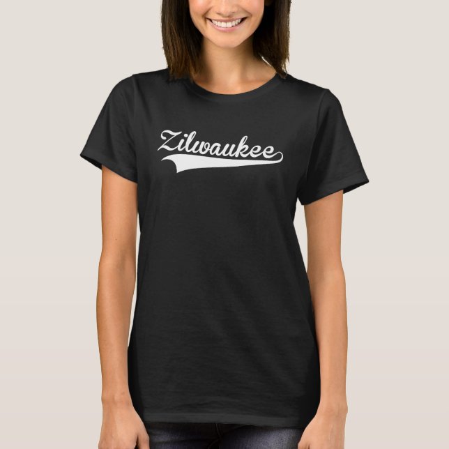 Camiseta ZILWAUKEE Baseball Vintage Retro Font (Frente)