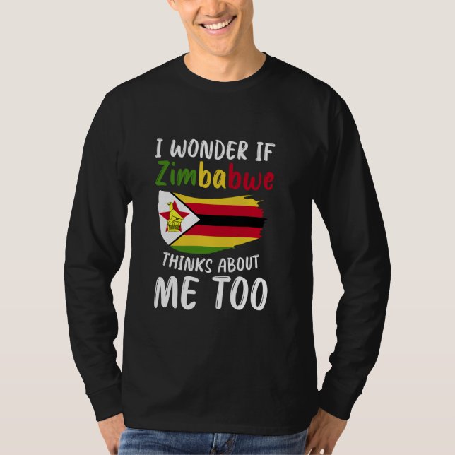 Camiseta Zimbábue Bandeira do Zimbábue (Frente)