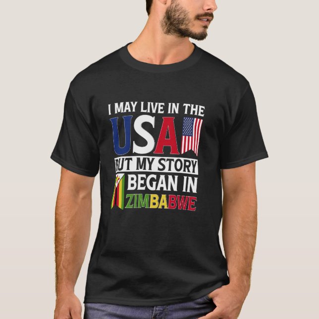 Camiseta Zimbábue Bandeira do Zimbábue (Frente)