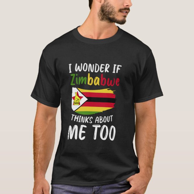 Camiseta Zimbábue Bandeira do Zimbábue (Frente)