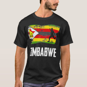 Camiseta Zimbábue Bandeira Zimbábue Equipe de Futebol Zim