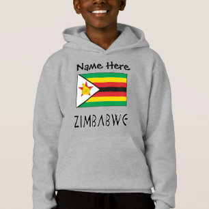 Camiseta Zimbábue e Bandeira do Zimbábue com Seu Nome Crian