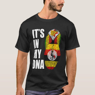 Camiseta Zimbábue E Uganda Mix Heritage Dna Flag