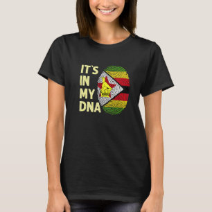 Camiseta Zimbábue Em Minha Equipe De Bandeira Do Dna Zimbáb