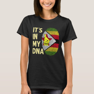Camiseta Zimbábue Em Minha Equipe De Bandeira Do Dna Zimbáb
