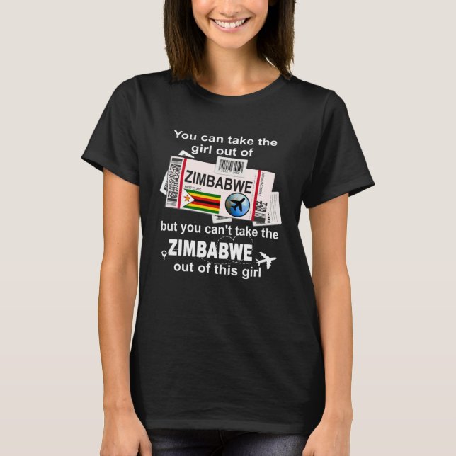 Camiseta Zimbabwe Boarding Pass  Zimbabwe Girl  Zimbabwe (Frente)