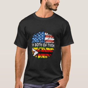 Camiseta Zimbabwe Sou Ambos EUA Girassol Zimbabuano
