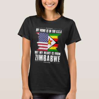 Camiseta Zimbabwean American Patriot Grown Proud Home Heart