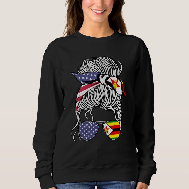 Camiseta Zimbabwean American Patriot Grown Proud Women Girl (Frente)