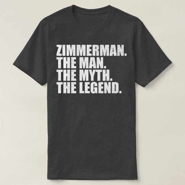 Camiseta Zimmerman, nome da família Zimmerman, sobrenome Zi (Frente do Design)