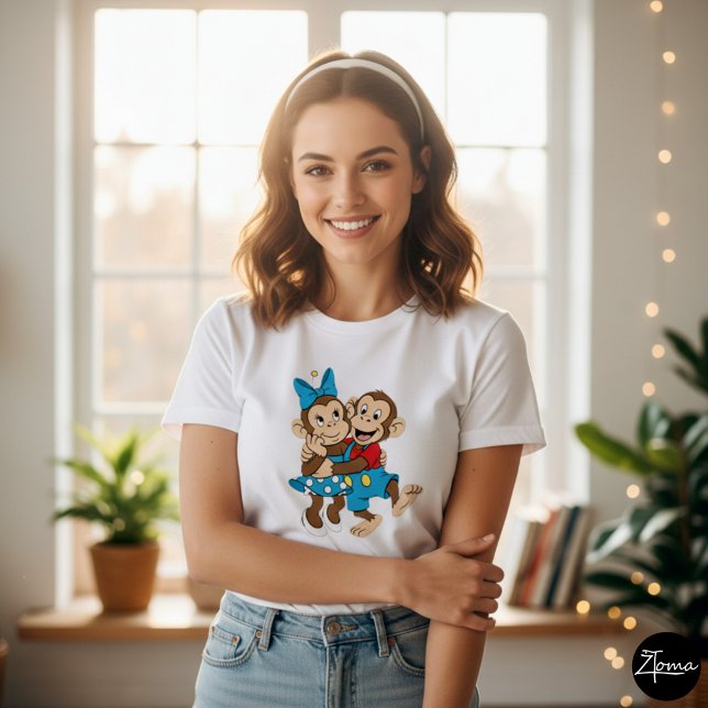 Camiseta Zina e Mimo estão flertando. (Criador carregado)