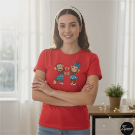Camiseta Zina e Mimo fazem um coração com as mãos