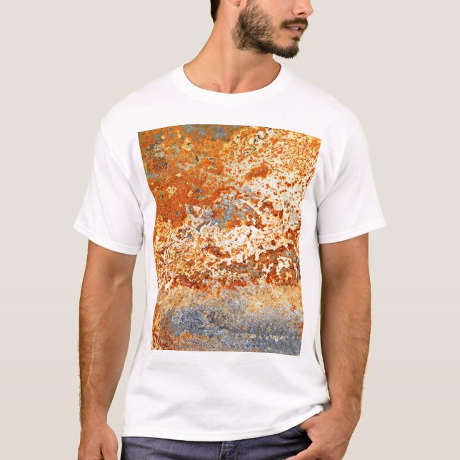 Camiseta Zinco enferrujado: fundo de textura verde. (Frente)