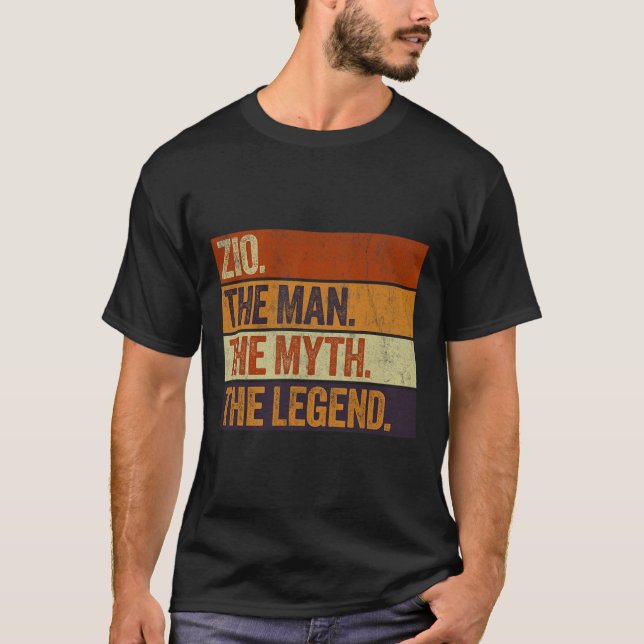 Camiseta Zio O Homem O Mito A Lenda Engraçado Retrô Padre (Frente)