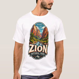 Camiseta Zion National Park Adesivo de Viagem Vintage