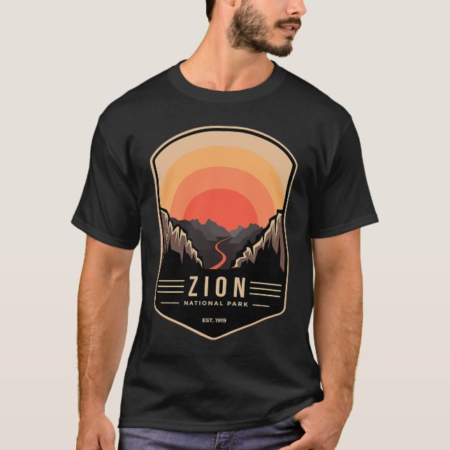Camiseta Zion National Park Retro Vintage (Frente)