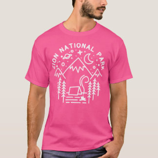 Camiseta Zion National Park Shirt Camping Line Arte Hiperli