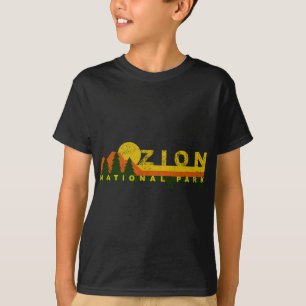 Camiseta Zion National Park Sunny Mountain Treeline