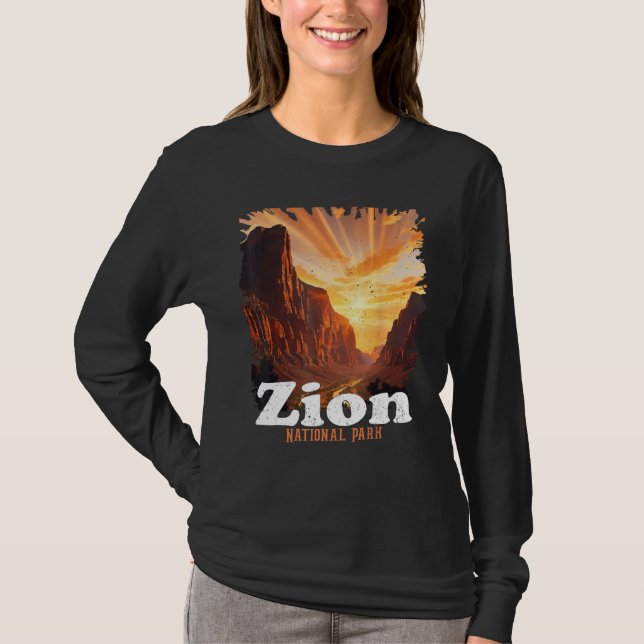 Camiseta Zion National Park US Trail Explore Utah Camping H (Frente)