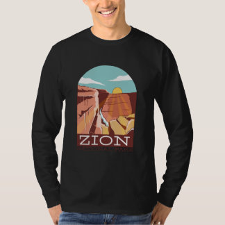 Camiseta Zion National Park USA Skyline Silhouette Outline 