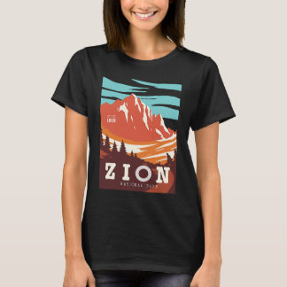 Camiseta Zion National Park Utah Hiking Travel Poster  Idea