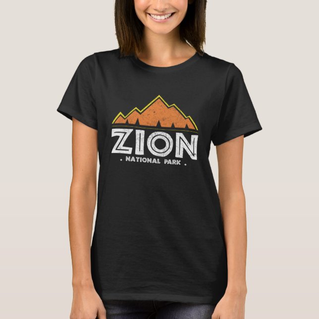 Camiseta Zion National Park Utah Retro Vintage (Frente)
