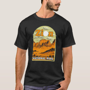 Camiseta Zion National Park Vintage Trabalho de arte Artíst