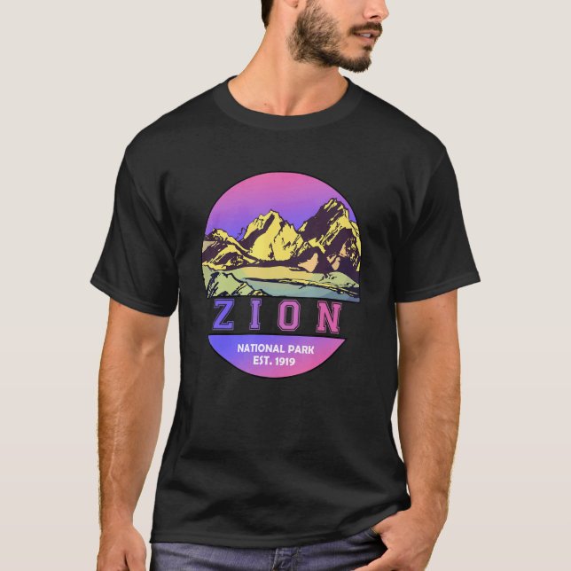 Camiseta Zion National Park WPA Poster Style Graphic Utah (Frente)