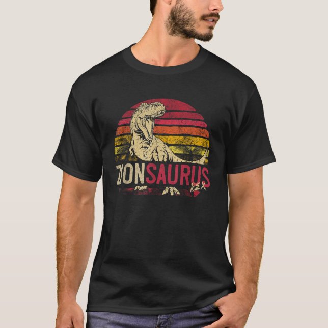 Camiseta Zion Saurus Funny Personalizado Dinossauro T Rex N (Frente)