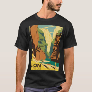 Camiseta Zion The Narrows National Park Tourist Vintage Pos