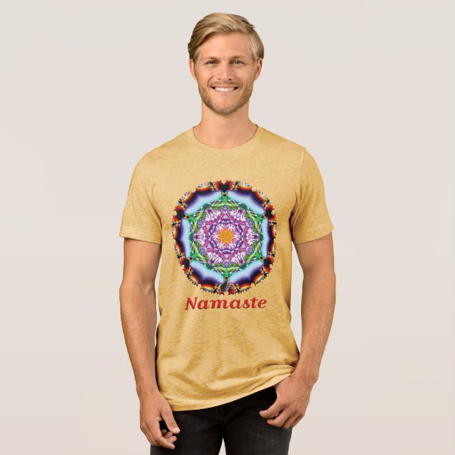 Camiseta Zionesque Namaste Kaleidoscópio (Frente Completa)