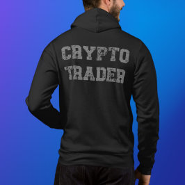 Camiseta Zip de Cinzas Pretas do Cripto Trader Grunge