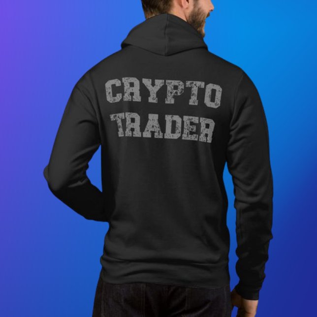 Camiseta Zip de Cinzas Pretas do Cripto Trader Grunge (Criador carregado)