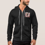 Camiseta Zip de Foto e Texto Personalizado<br><div class="desc">Foto personalizada e zip Hoodie de texto</div>
