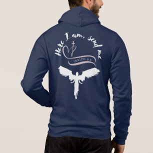 Camiseta Zip espiritual sobre Hoodie - Isaiah 6:8