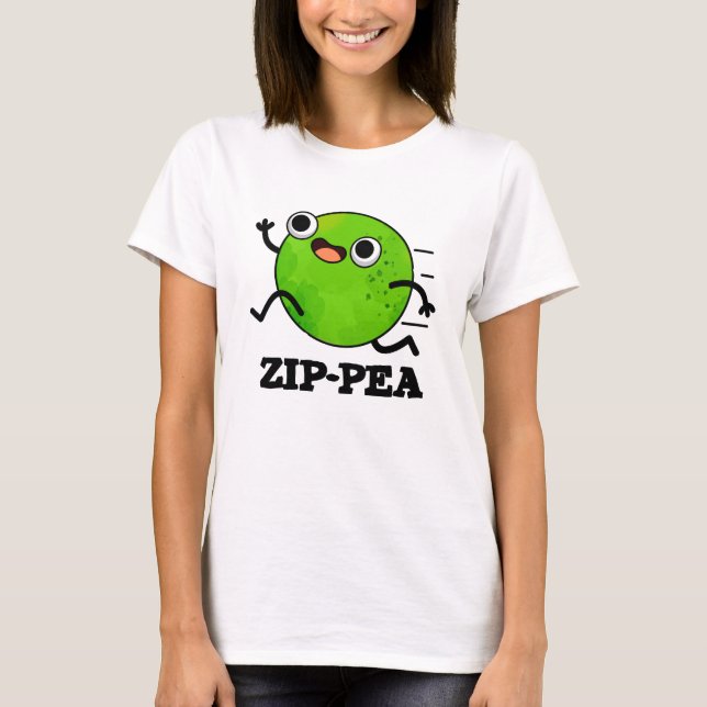 Camiseta Zip-pea Engraçado Zippy Pea Pun (Frente)