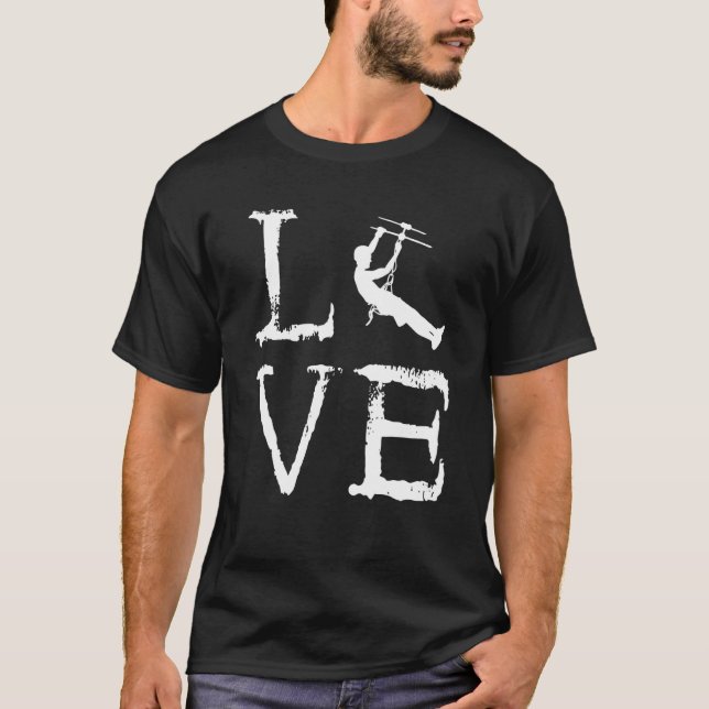 Camiseta Zipline Love Zipliner Aerial Adventure Course Zipl (Frente)