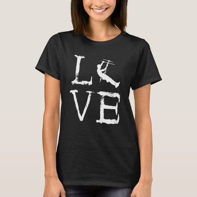 Camiseta Zipline Love Zipliner Aerial Adventure Course Zipl (Frente)