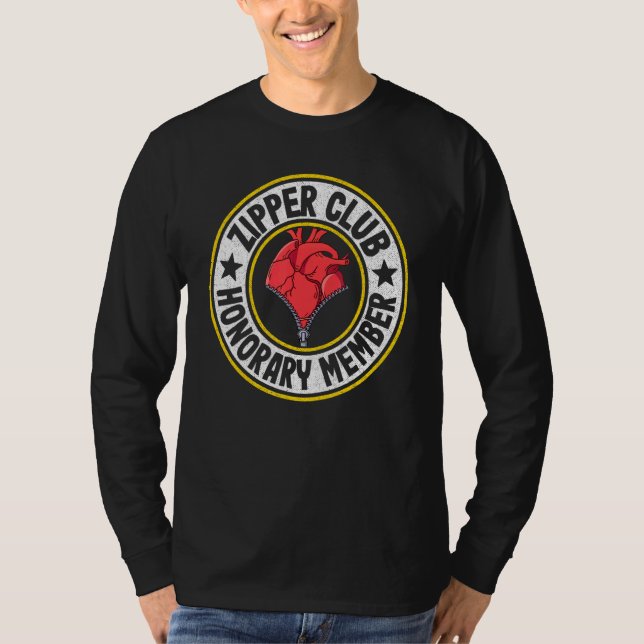 Camiseta Zipper Club Honorary Member Bypass Open Heart Surg (Frente)