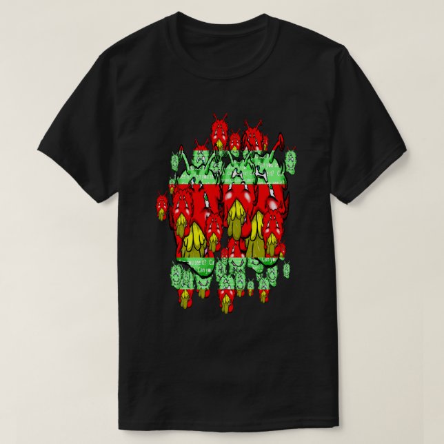 Camiseta Zippy Trippy Alienígena fica com os dentes verdes (Frente do Design)