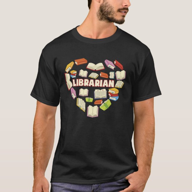 Camiseta ZNq4 Heart Librarian Book   Back To School (Frente)