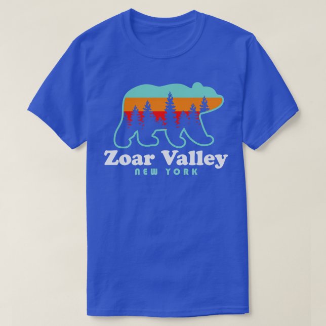 Camiseta Zoar Valley New York Bear Souvenir Oferece Sunrise (Frente do Design)