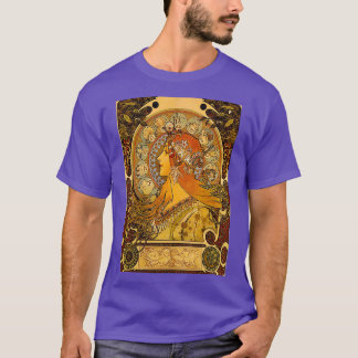 Camiseta Zodiac Alphonse Mucha Vintage Art