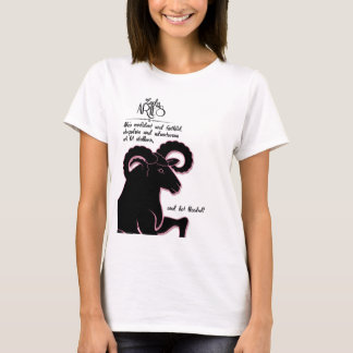 Camiseta Zodiac Aries Ram com Traços para Ela