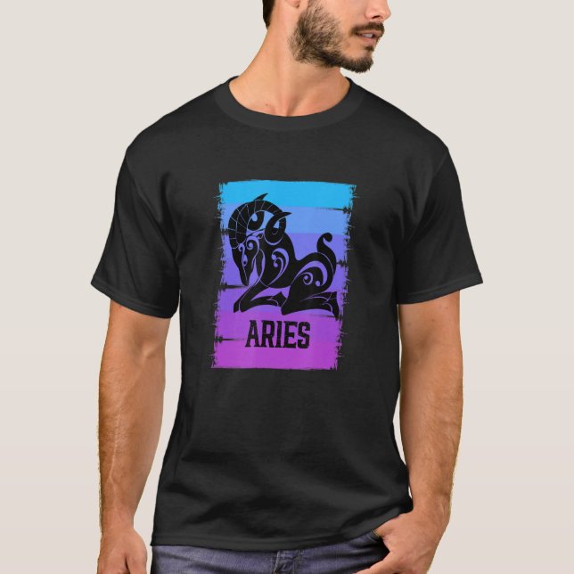 Camiseta Zodiac Aries Stuff Ram Símbolo Astrology Tarot Hor (Frente)